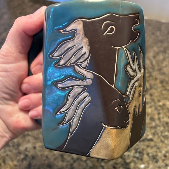 MARA STONEWARE COLLECTION - One 10 Ounce Mug Coffee Wild Horses Design - Picture 1 of 16